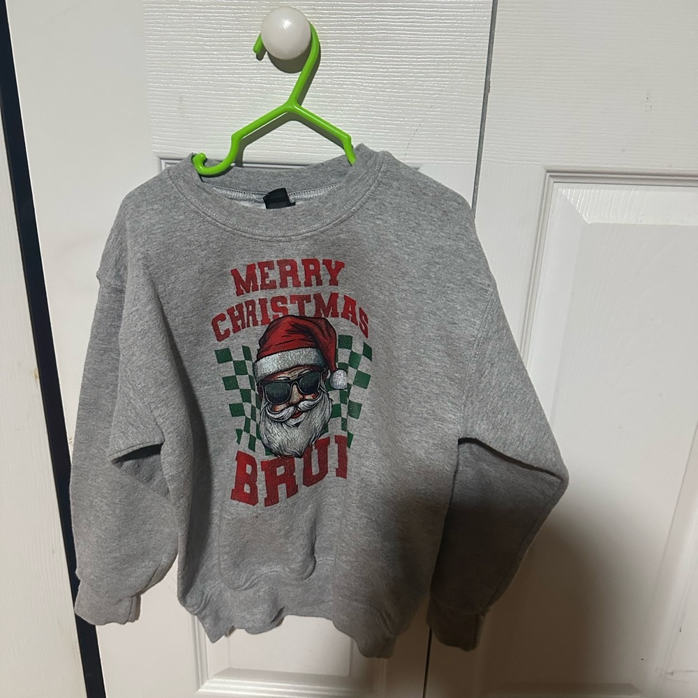 Gray Merry Christmas Bruh Sweatshirt